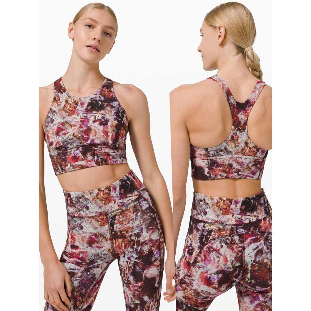 LULULEMON Wunder Train Long-Line Bra Medium Support Size 4 Urbantricity Multi